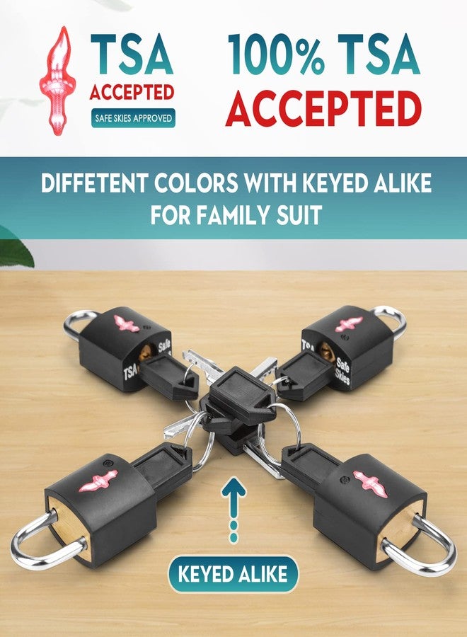DUALCROWN 6 Pack Black TSA Luggage Locks with Key+6 Pack Travel tag, Luggage Lock TSA Approved for Backpacks, Bags and Luggage, 6 Pack Black Lock+6 Pack tag - Image 5